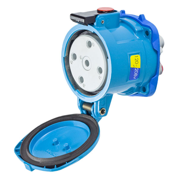 39-64237-K16 - DR100 RECEPTACLE METAL BLUE SIZE 4 TYPE 3R 3P+N+G 100A 120/208 VAC 60 Hz NO AUX